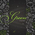 Line style banner of green market